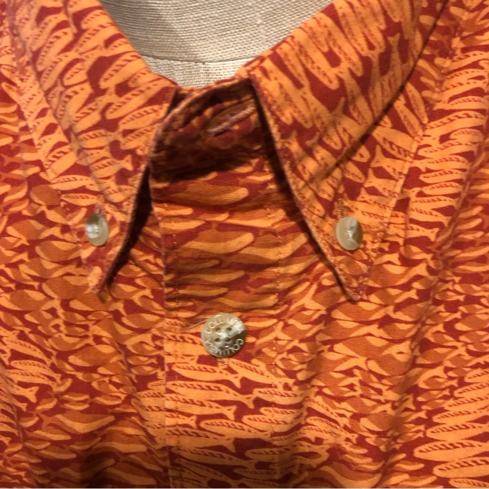 NWT Columbia Outdoors Scratch Fish Print Shirt Authentic Fit Button Down…